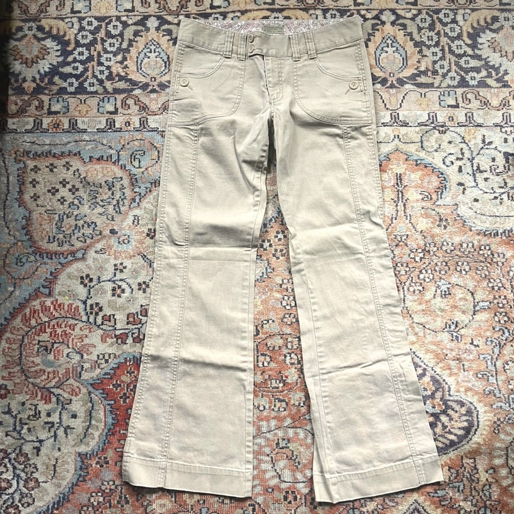 Vintage American Eagle Low Rise Bootcut Flare Pants Khaki Y2k Tan - Size  8